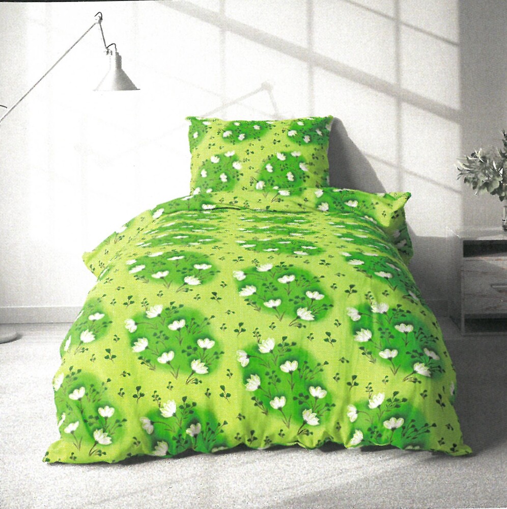 Homa bavlnené obliečky CESARA zelené 140x200 cm Homa bavlnené obliečky CESARA zelené 140x200 cm - 140 x 200 cm - 1x vankúš 1x prikrývka - gombíky - Zelená